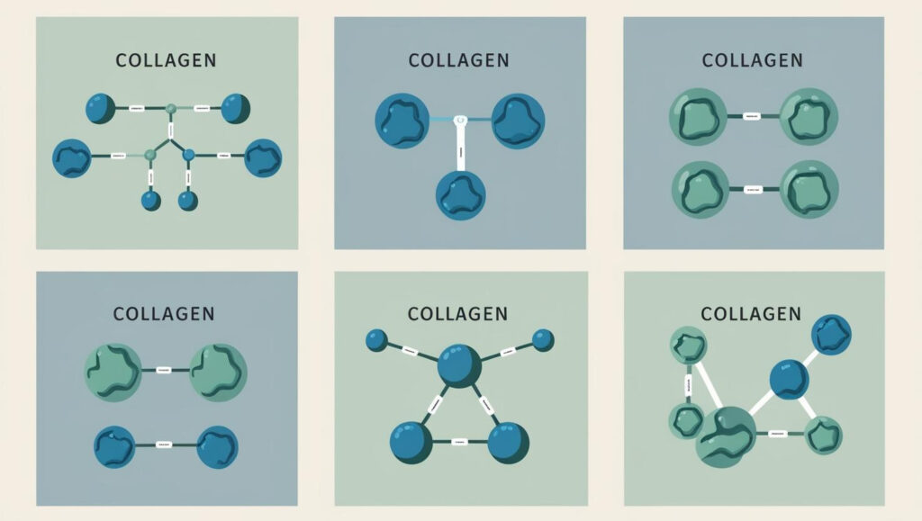 illustration des différents type de collagène